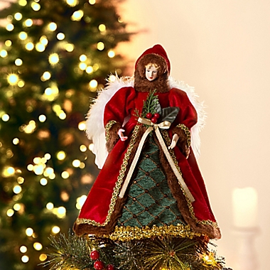 Glitzhome&reg; White-Winged Angel Christmas Tree Topper. View a larger version of this product image.