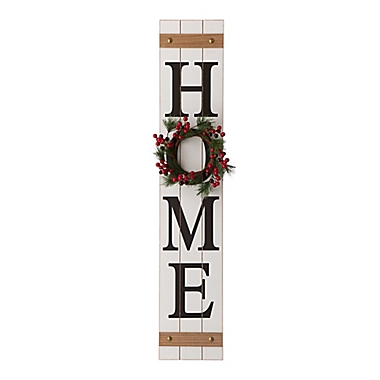 Glitzhome&reg; 4-Piece &quot;HOME&quot; Floral Porch Sign Set. View a larger version of this product image.