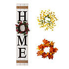 Alternate image 0 for Glitzhome&reg; 4-Piece &quot;HOME&quot; Floral Porch Sign Set