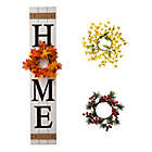 Alternate image 2 for Glitzhome&reg; 4-Piece &quot;HOME&quot; Floral Porch Sign Set