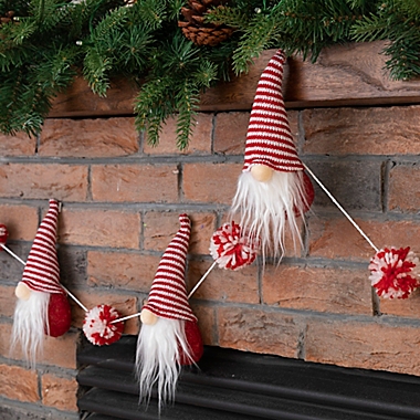 Glitzhome&reg; 6-Foot Gnome Pom-Pom Christmas Garland. View a larger version of this product image.