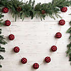 Alternate image 1 for Glitzhome&reg; 78.74-Inch Fabric Christmas Garland in Red/Black