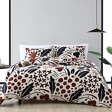 Marimekko&reg; Suvi 3-Piece Reversible Comforter Set in Brown. View a larger version of this product image.