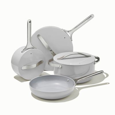 Caraway Ceramic Nonstick Aluminum 12-Piece Cookware Set in Grey