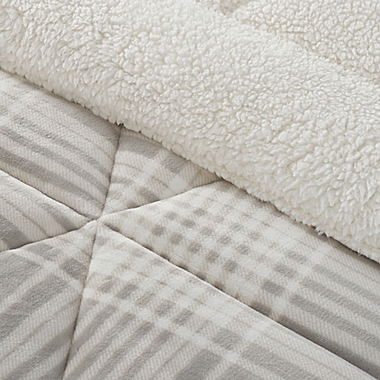 UGG&reg; Avery 3-Piece Reversible King Comforter Set in Glacier Grey Plaid. View a larger version of this product image.