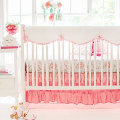 My Baby Sam Boho 8-Piece Crib Bedding Set in Coral/White