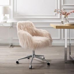 Linon Home Fiona Faux Fur Office Chair
