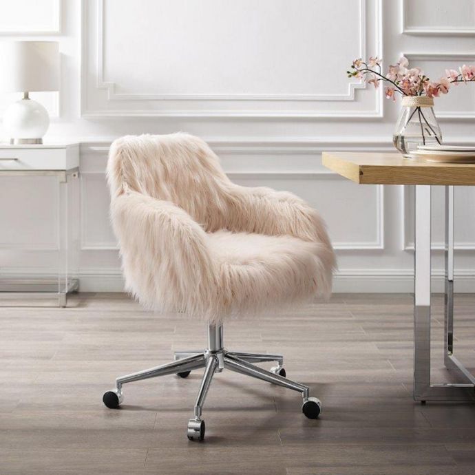 Linon Home Fiona Faux Fur Office Chair Bed Bath Beyond