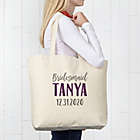 Alternate image 2 for Bridesmaid On The Go 20-Inch x 15-Inch Canvas Tote Bag in Tan