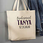 Alternate image 0 for Bridesmaid On The Go 20-Inch x 15-Inch Canvas Tote Bag in Tan