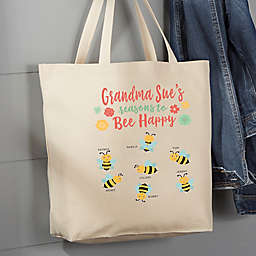 Bee Happy 20-Inch Cotton Canvas Tote Bag