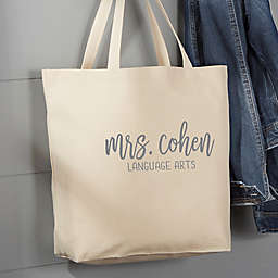 Scripty Style Teacher 20-Inch Cotton Canvas Tote Bag
