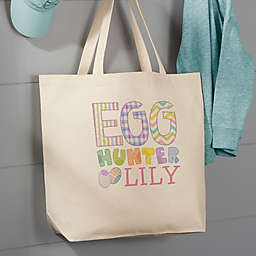 Egg Hunter Easter 20-Inch Cotton Canvas Tote Bag
