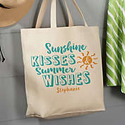&quot;Sunshine Kisses and Summer Wishes&quot; Tote Bag in Tan