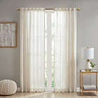 Alternate image 1 for Deandra Striped 84-Inch Rod Pocket/Back Tab Sheer Window Curtain Panel in Natural (Single)