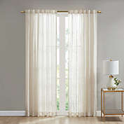Deandra Striped Rod Pocket/Back Tab Sheer Window Curtain Panel (Single)