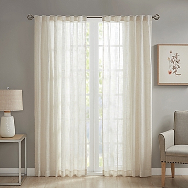 Devon 84-Inch Rod Pocket/Back Tab Sheer Window Curtain Panel in Natural (Single). View a larger version of this product image.