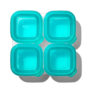 OXO Tot&reg; 4-Pack 4 oz. Silicone Baby Food Storage Blocks in Teal. View a larger version of this product image.