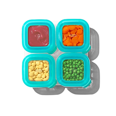 OXO Tot&reg; 4-Pack 4 oz. Silicone Baby Food Storage Blocks in Teal. View a larger version of this product image.