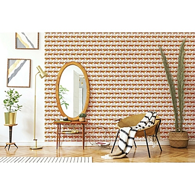 RoomMates&reg; Cat Coquillette Jaguars Peel &amp; Stick Wallpaper in Orange. View a larger version of this product image.