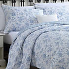 Alternate image 4 for Laura Ashley&reg; Walled Garden  Reversible Quilt Set in Skydust Blue