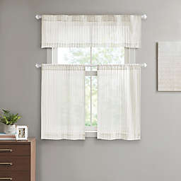Albana Striped Window Curtain Tier and Valance Collection