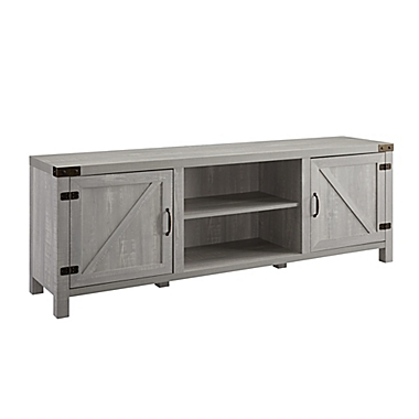 Forest Gate 70-Inch Barn Door TV Stand in Stone Grey. View a larger version of this product image.