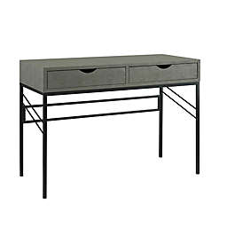 Forest Gate 44-Inch Faux Shagreen 2 Drawer Desk in Grey