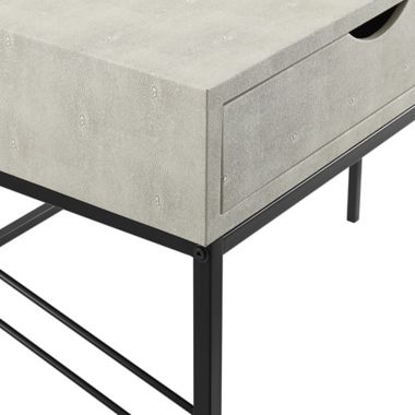 Forest Gate 44-Inch Faux Shagreen 2 Drawer Desk in White. View a larger version of this product image.