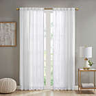 Alternate image 0 for Deandra Striped 84-Inch Rod Pocket/Back Tab Sheer Window Curtain Panel in White (Single)