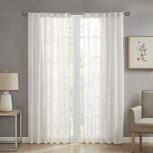 Alternate image 1 for Devon 95-Inch Rod Pocket/Back Tab Sheer Window Curtain Panel in White (Single)