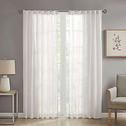 Devon 95-Inch Rod Pocket/Back Tab Sheer Window Curtain Panel in White (Single)