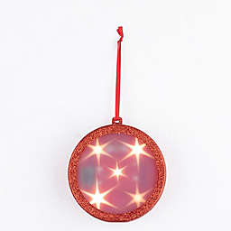 4.5-Inch LED Holographic Christmas Ornament in Red
