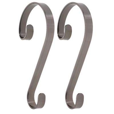 Scroll 2-Pack Stocking Holders in Brushed Nickel