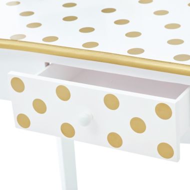 Fantasy Fields by Teamson Kids Polka Dot Prints Gisele Play Vanity Set with LED Mirror. View a larger version of this product image.