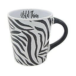 "Wild Thing" Zebra 16 oz. Coffee Mug in White/Black