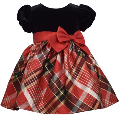 red tartan baby dress