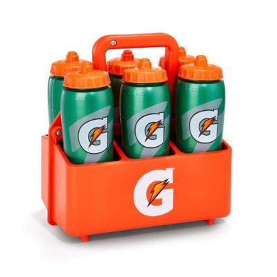 Gatorade 6-Pack 32 oz. Contour Squeeze Bottles with Carrier in Green/Orange