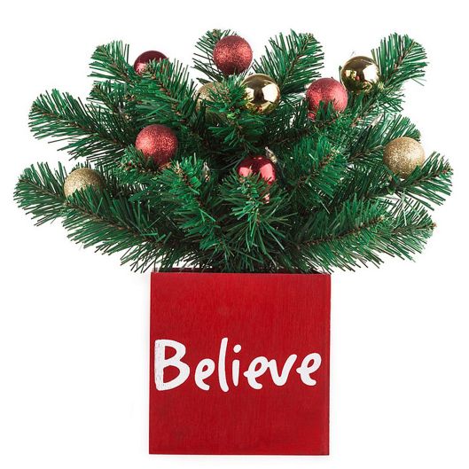 13 Inch Believe Classic Greenery Led Lit Christmas Centerpiece In Red Gold Green Bed Bath Beyond
