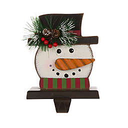 Glitzhome® Snowman Head Stocking Holder in White