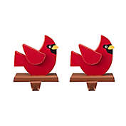 Glitzhome&reg; Cardinal Stocking Holders in Red (Set of 2)