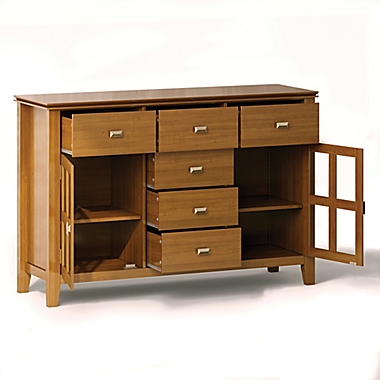 Simpli Home Artisan Solid Wood Sideboard Buffet in Honey Brown. View a larger version of this product image.