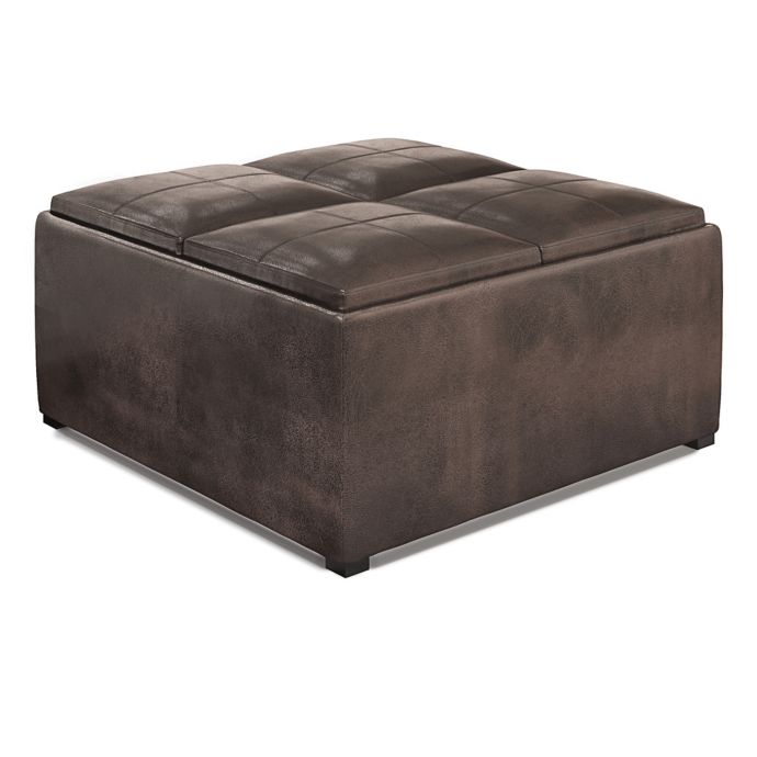 Simpli Home Avalon Square Coffee Table Storage Ottoman | Bed Bath & Beyond