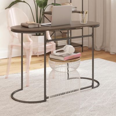 CosmoLiving By Cosmopolitan Vivinne Writing Desk In Grey Oak | Bed Bath ...