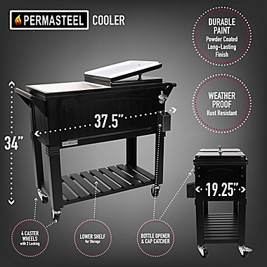 Permasteel 80-Quart Furniture Rolling Cooler. View a larger version of this product image.