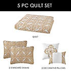 Alternate image 5 for Distressed Medallion 5-Piece Queen Quilt Set in Rust