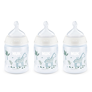 NUK&reg; Smooth Flow&trade; Zebras 3-Pack 5 oz. Anti-Colic Bottle in Orange. View a larger version of this product image.