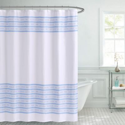 light blue and grey shower curtain