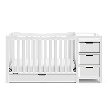 Graco&trade; Remi 4-in-1 Convertible Crib and Changer in White. View a larger version of this product image.