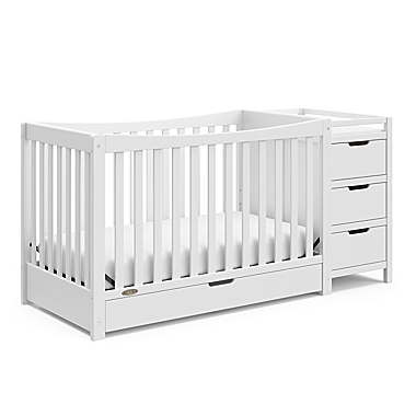 Graco&reg; Remi 4-in-1 Convertible Crib and Changer in White. View a larger version of this product image.